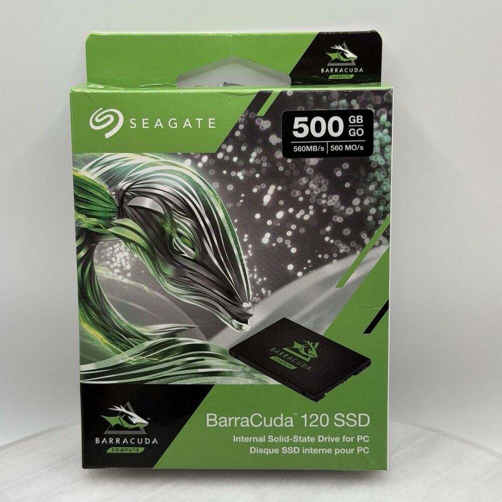 Seagate BarraCuda 120 500GB 2.5" SATA III Internal SSD ZA500CM1A003 Open Box